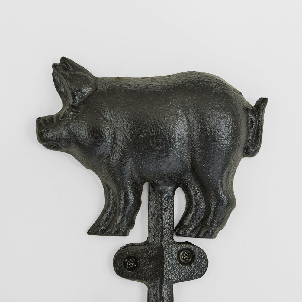 Country Pig Cast Iron Wall Hook