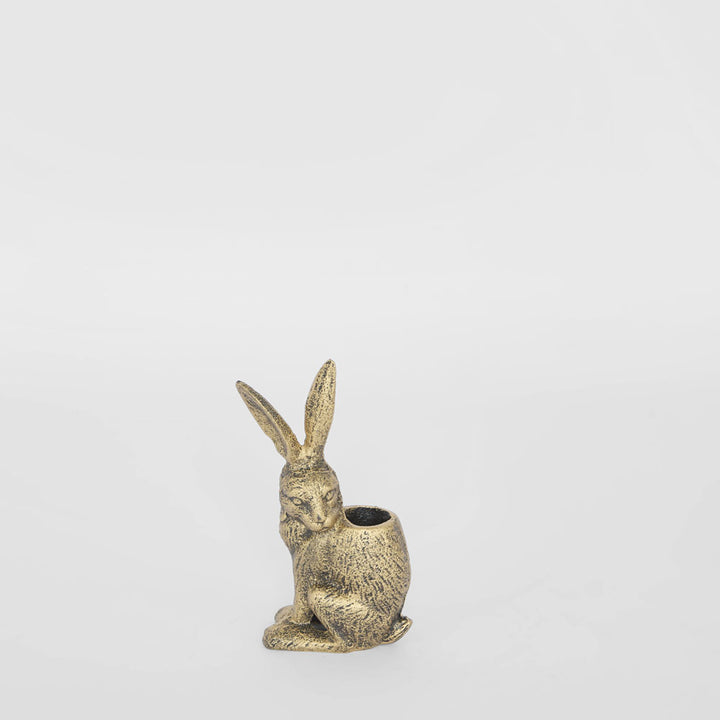 Heritage Sitting Hare Candle Holder Gold