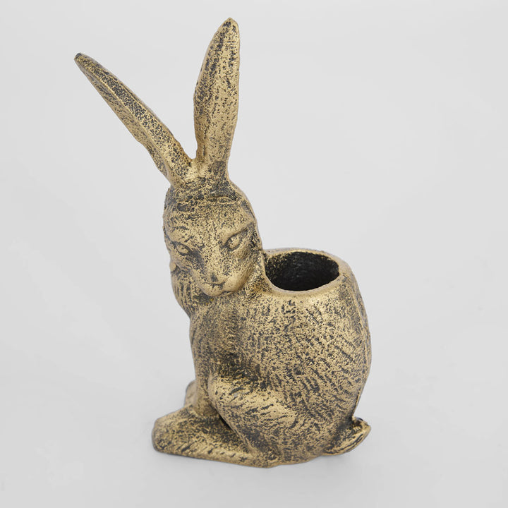 Heritage Sitting Hare Candle Holder Gold