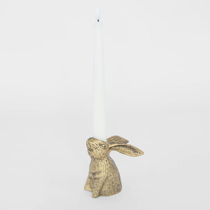 Heritage Hare Candle Holder Gold