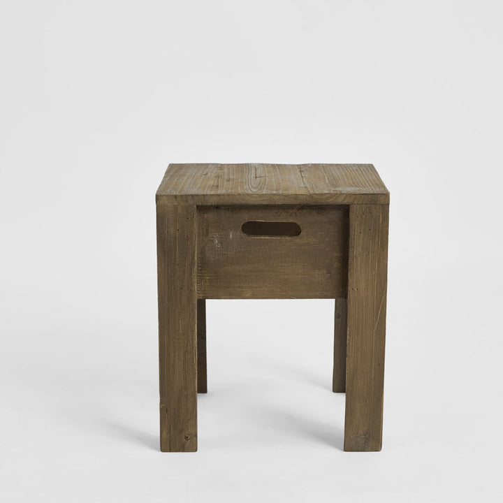 Arles Wooden Stool Brown