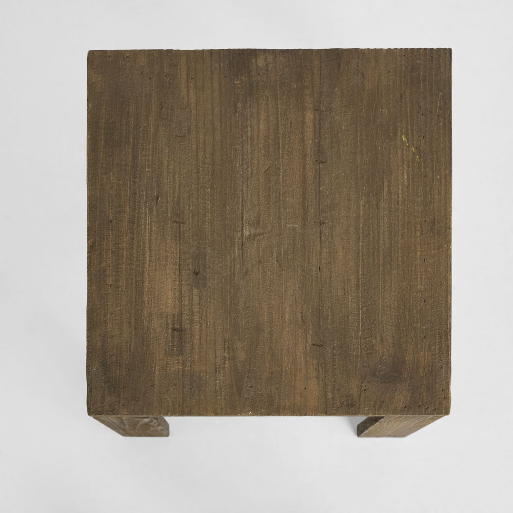 Arles Wooden Stool Brown