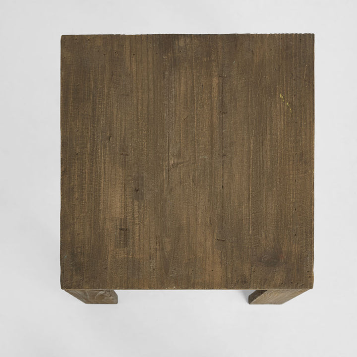 Arles Wooden Stool Brown