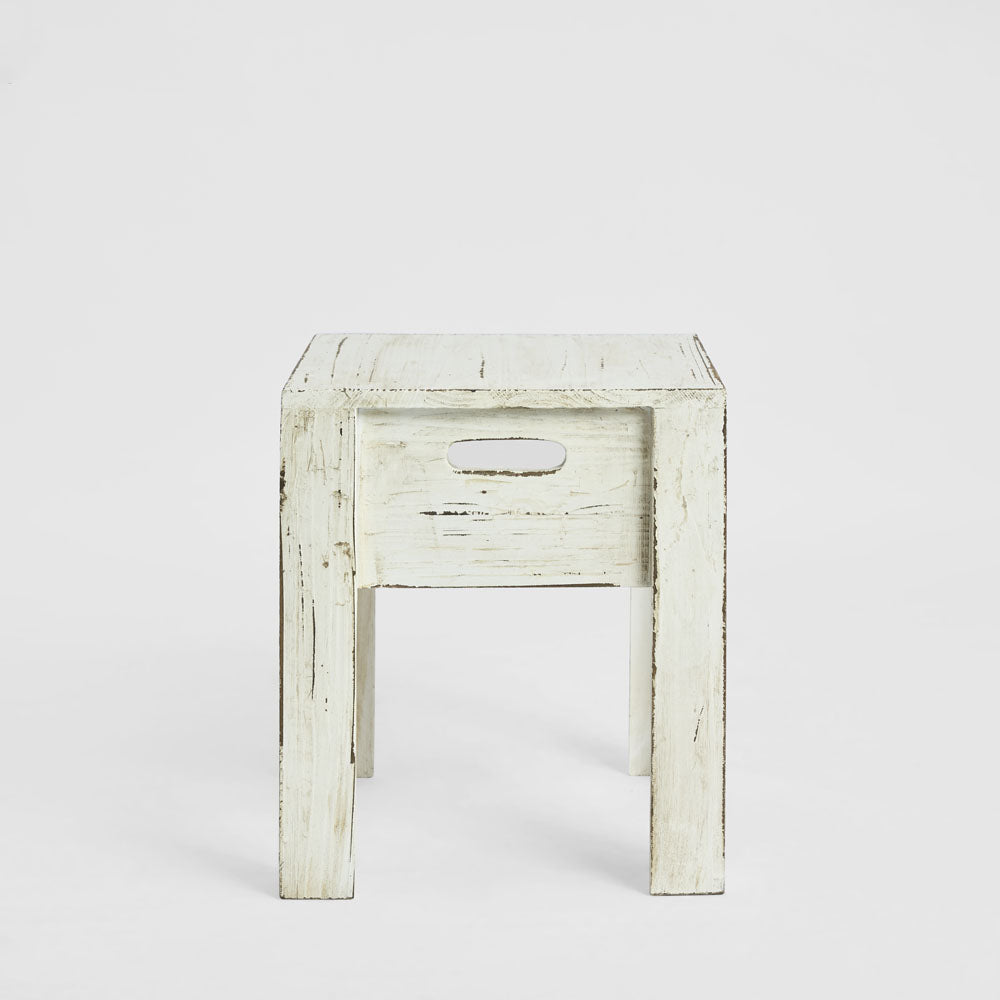 Arles Wooden Stool White