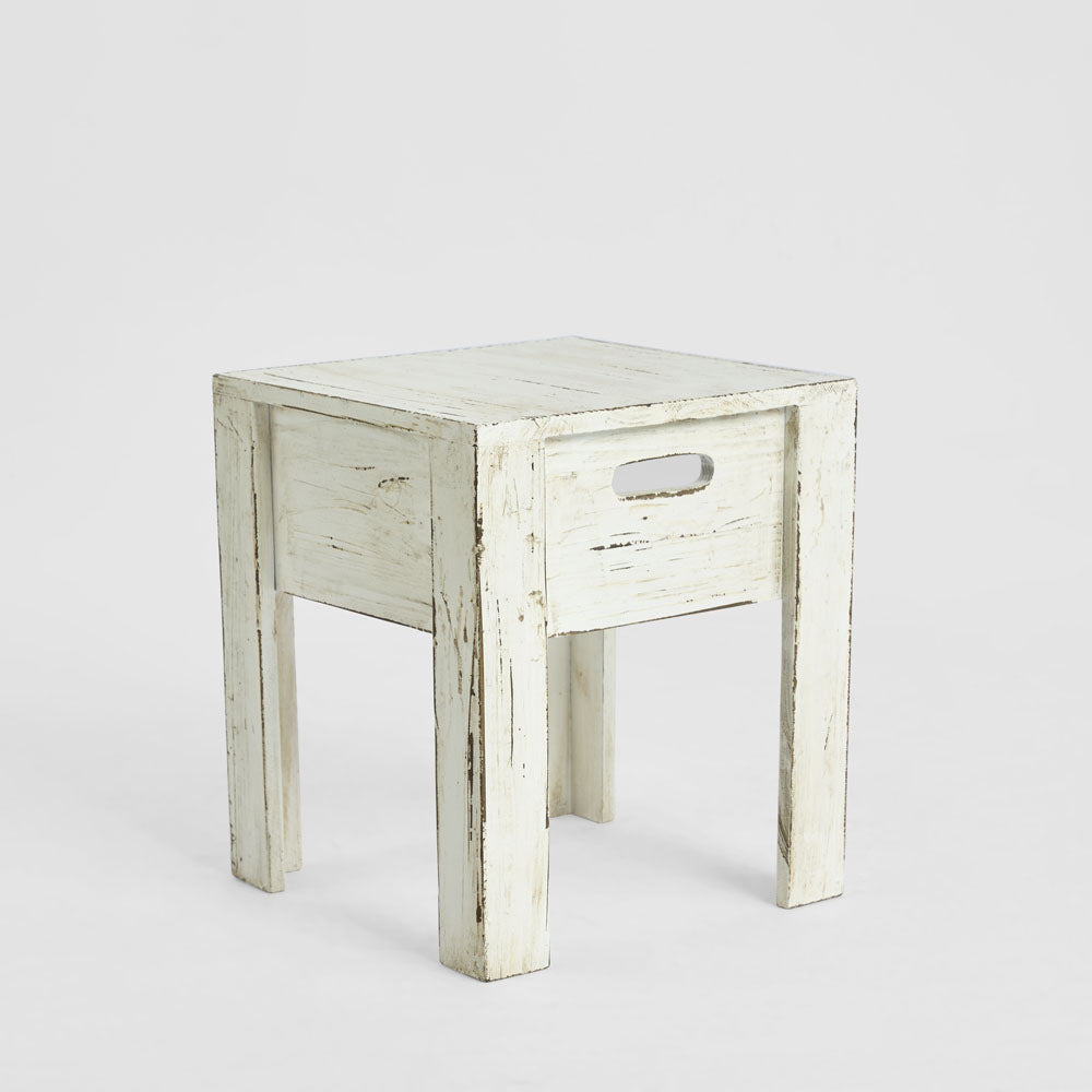 Arles Wooden Stool White