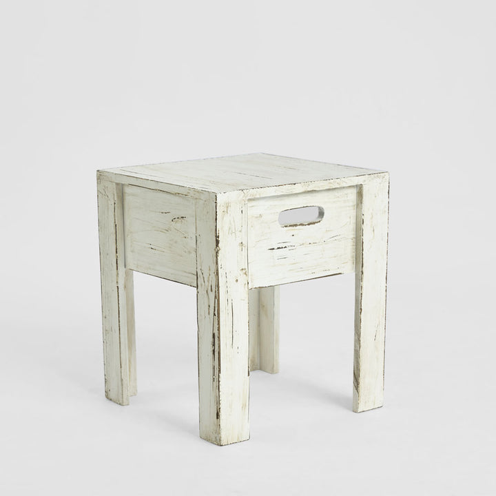 Arles Wooden Stool White