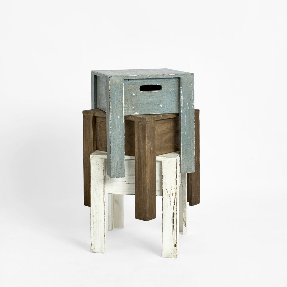 Arles Wooden Stool White