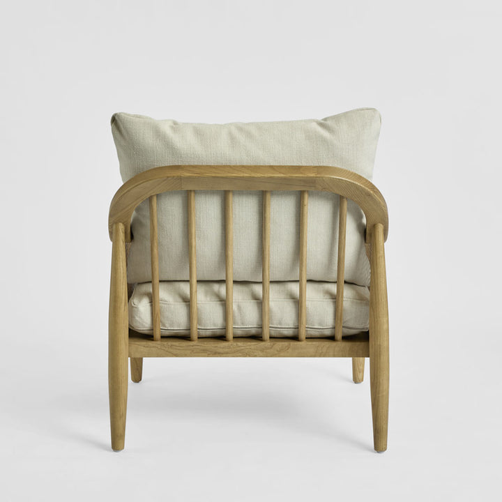 Luberon Armchair Oak & Rattan W/Linen Blend Cushions