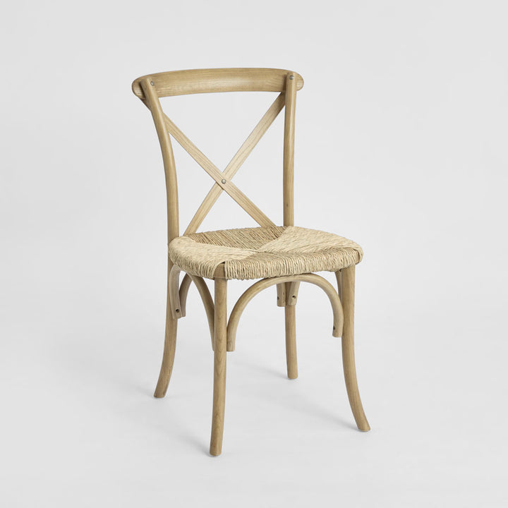 Bergerac Cross Back Dining Chair Seegrass & Oak