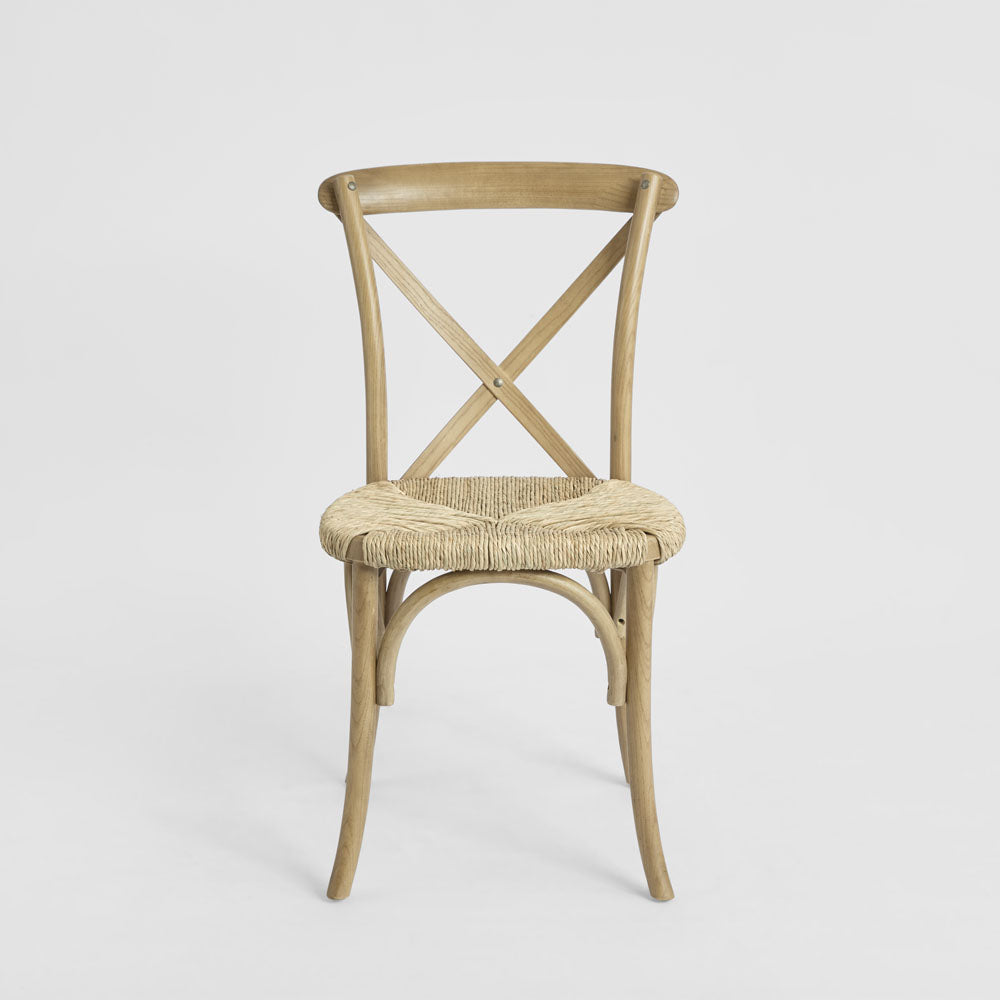 Bergerac Cross Back Dining Chair Seegrass & Oak