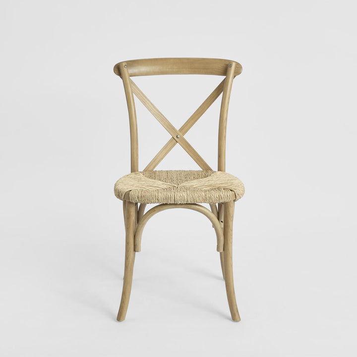 Bergerac Cross Back Dining Chair Seegrass & Oak