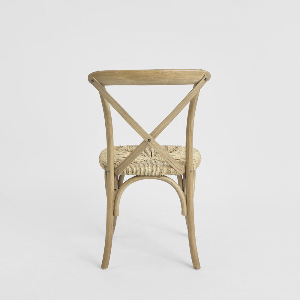 Bergerac Cross Back Dining Chair Seegrass & Oak