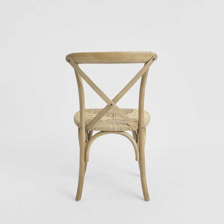 Bergerac Cross Back Dining Chair Seegrass & Oak