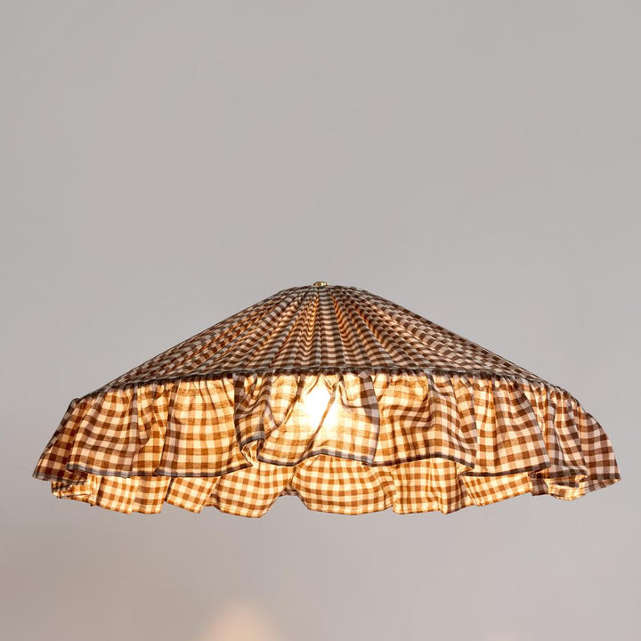 The Heirloom Pleated Lampshade Gingham Brown