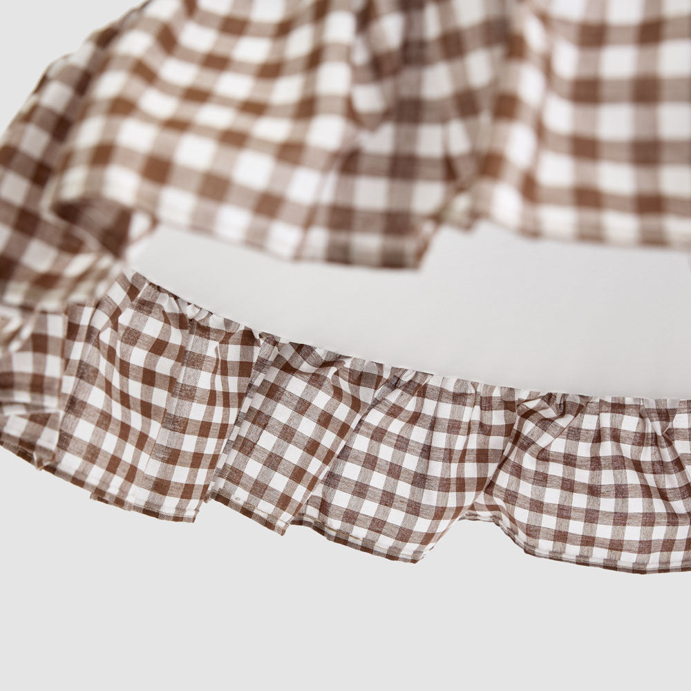 The Heirloom Pleated Lampshade Gingham Brown