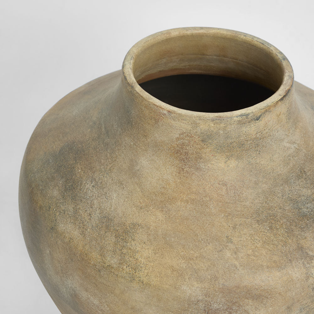 Aura Planter Wide Rustic Brown