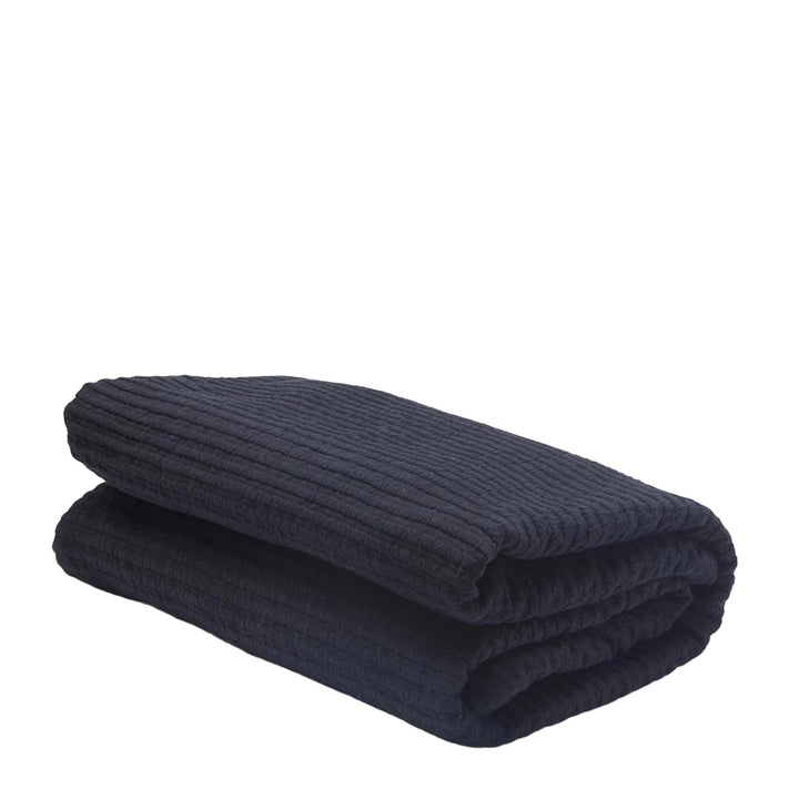 Ribbed Sherpa Throw Quilt Black