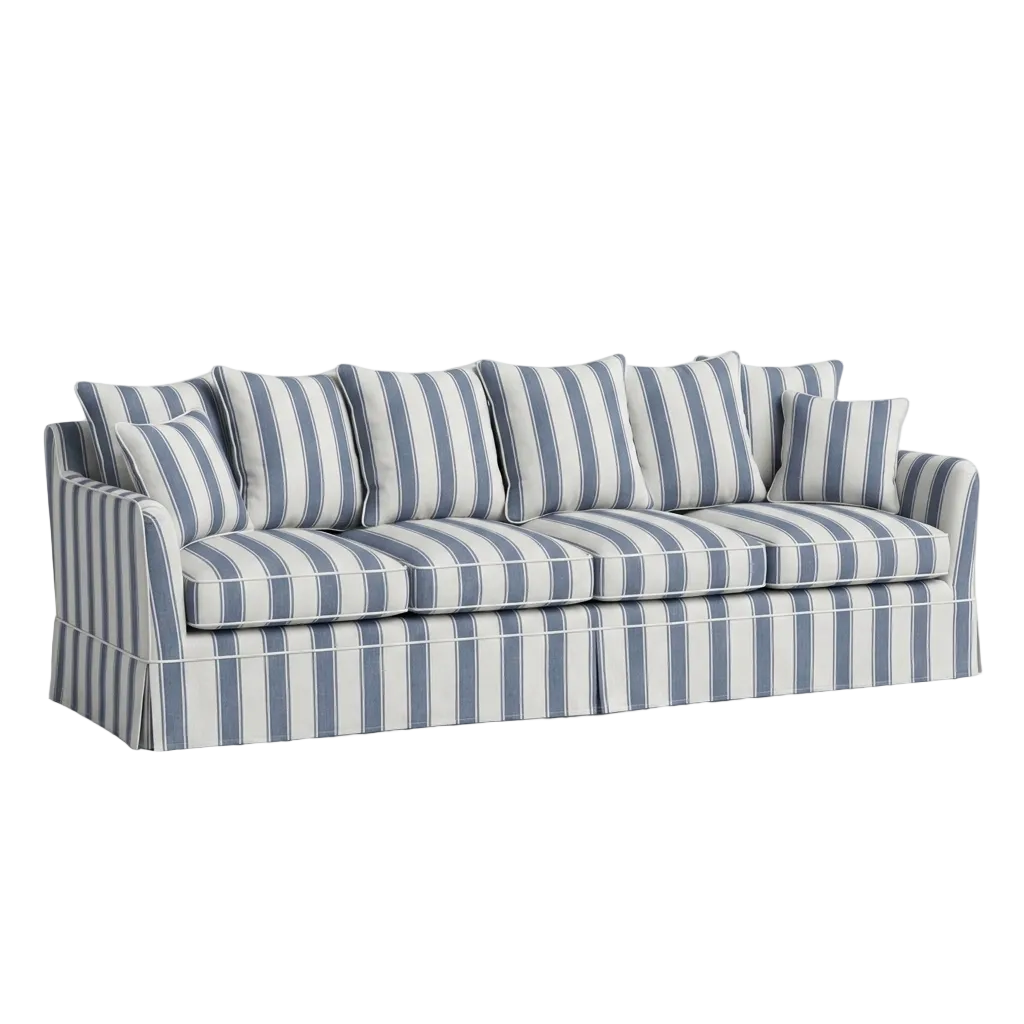 Noosa 4 Seat Modular Sofa Blue Sky Stripe