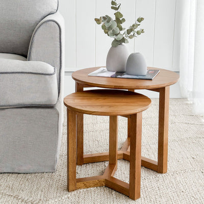 Oslo Set of 2 Side Tables Lacquered Finish