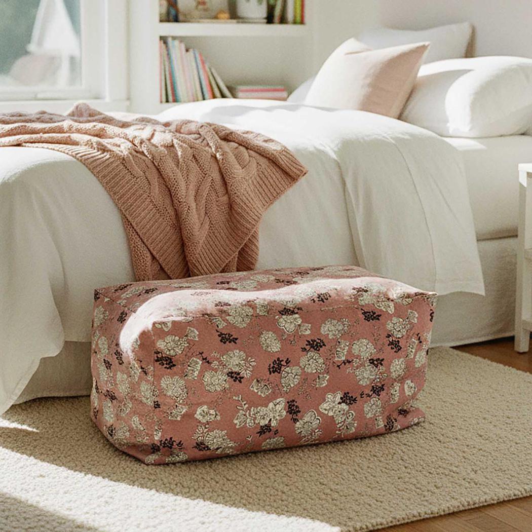 Estate Rose Rect Ottoman