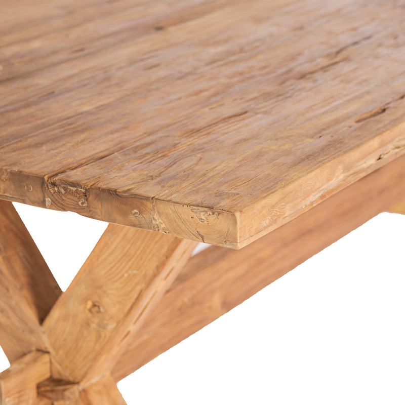 Tauranga Rustic Teak Rectangle Dining Table 240 cm