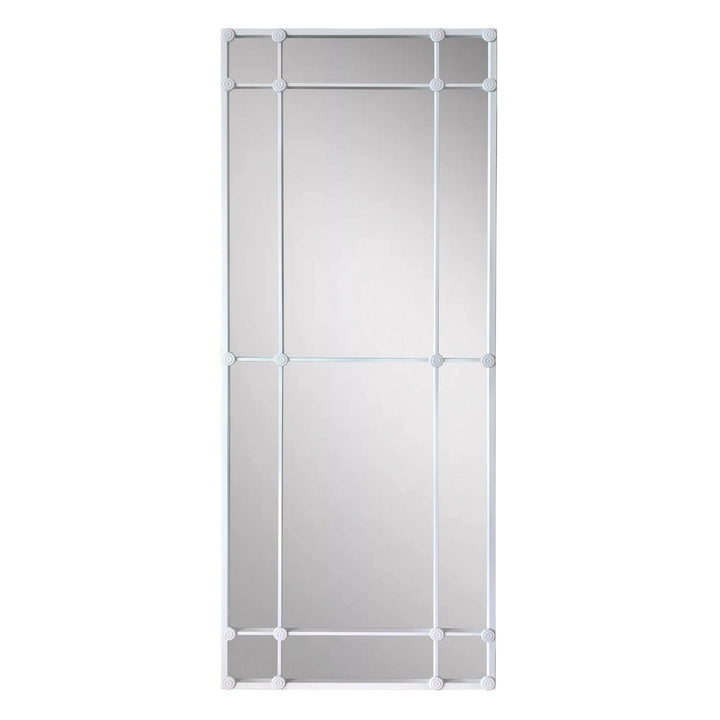 Rectangular 12 Pane Mirror in White