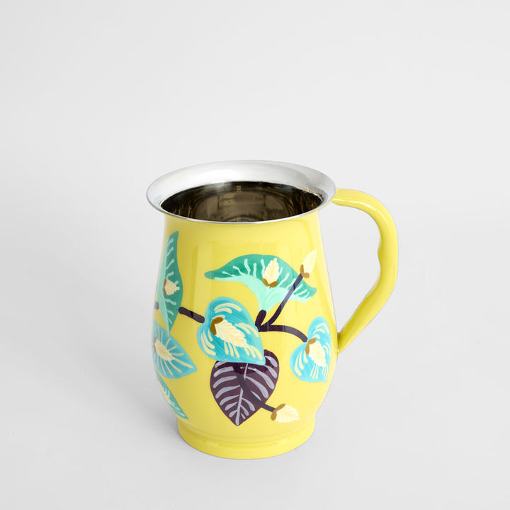 Peace Lily Hand Painted Jug Yellow