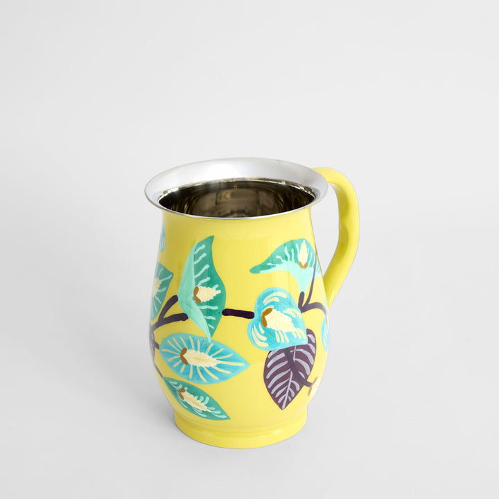 Peace Lily Hand Painted Jug Yellow