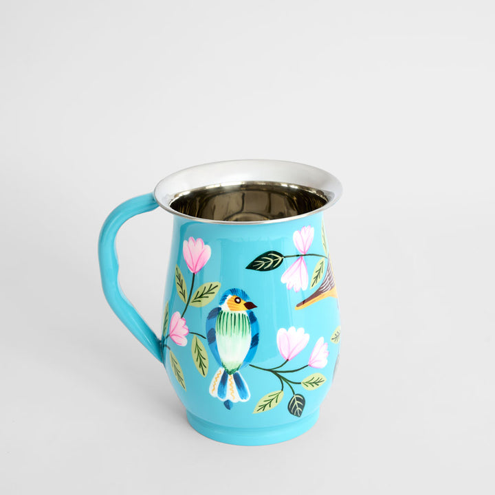 Rosella Hand Painted Jug Turquoise