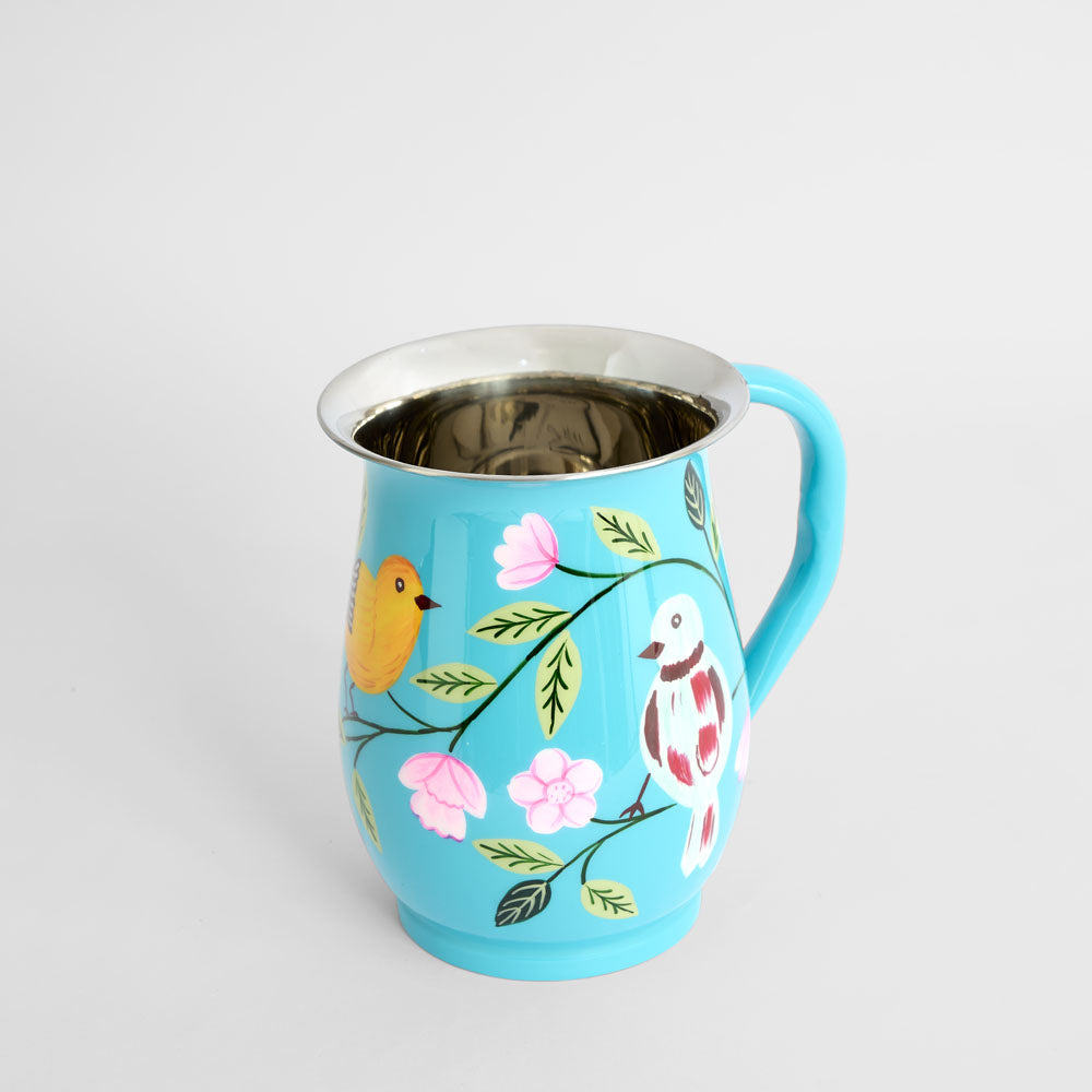 Rosella Hand Painted Jug Turquoise