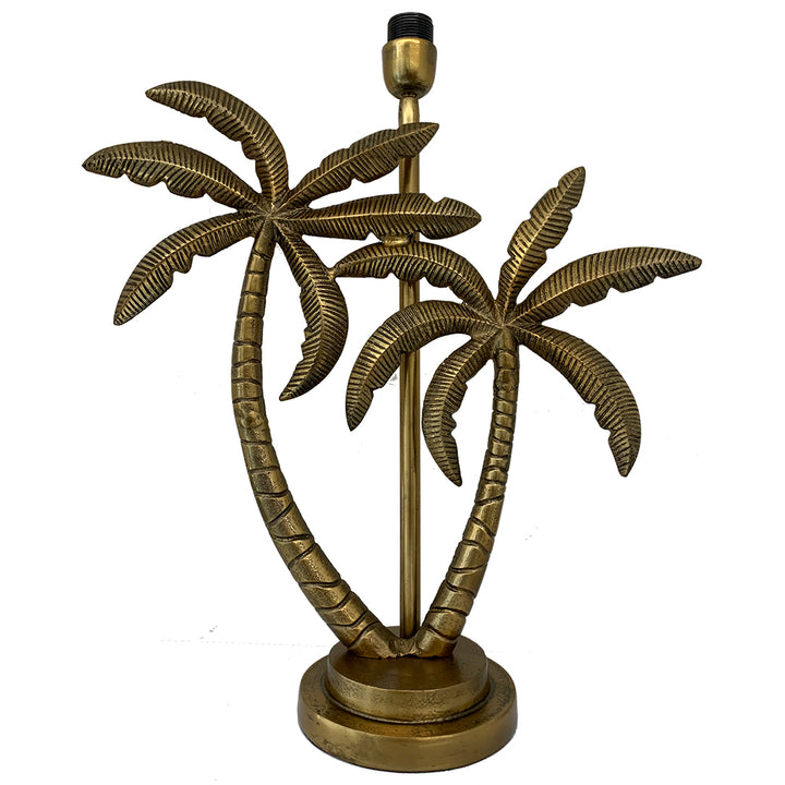 Double Palm Table Lamp Base only Antique Gold