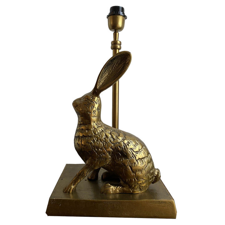 Rabbit Table Lamp Base only Antique Gold
