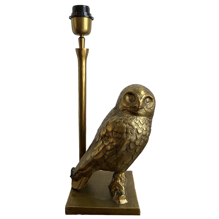 Owl Table Lamp Base only Antique Gold