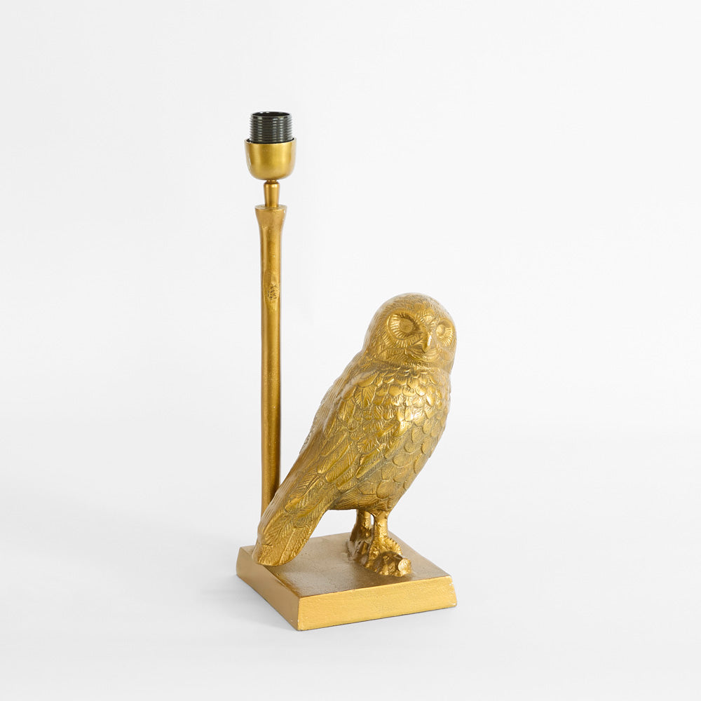 Owl Table Lamp Base only Antique Gold