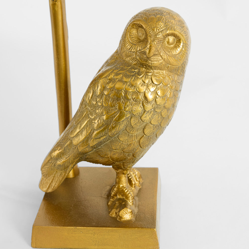Owl Table Lamp Base only Antique Gold