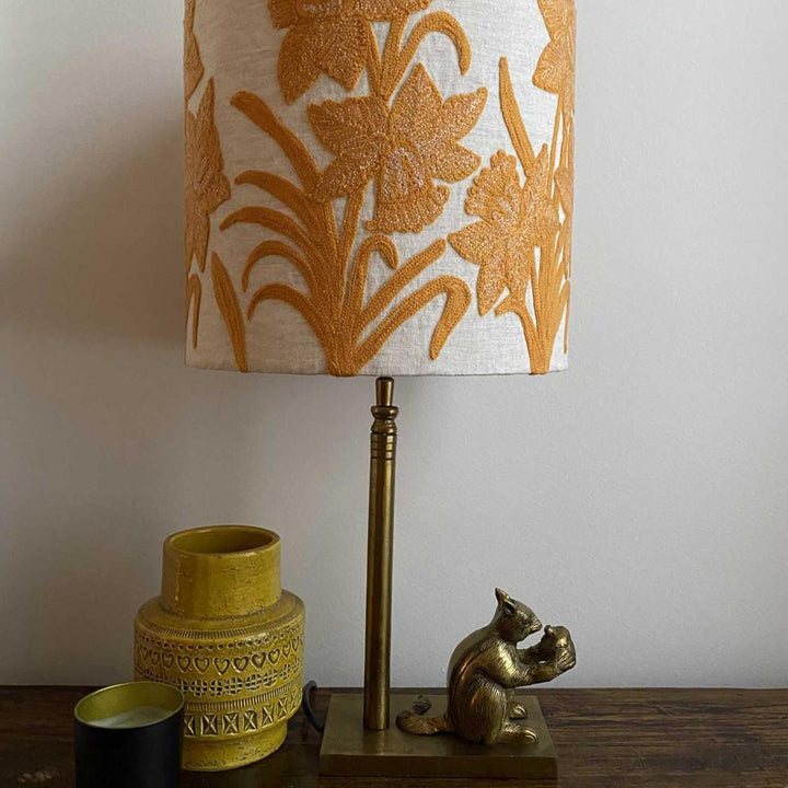 Squirrel Table Lamp Base only Antique Gold