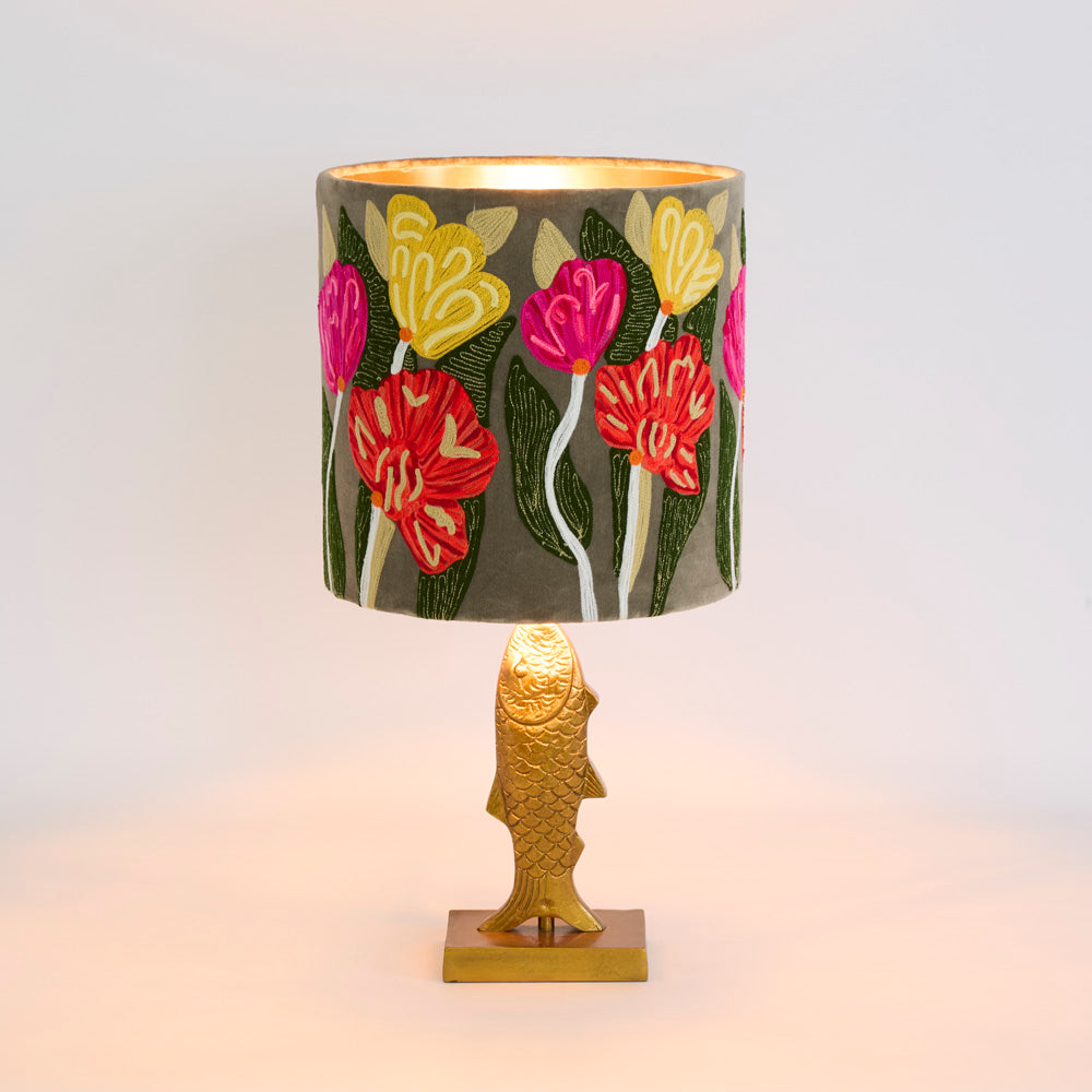 Fish Table Lamp Base only Antique Gold