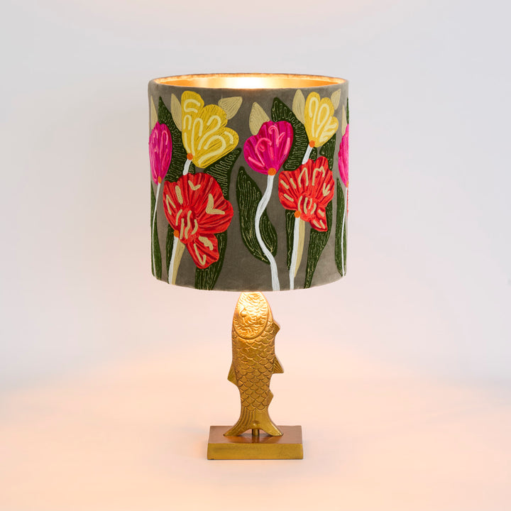 Fish Table Lamp Base only Antique Gold
