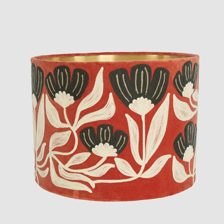 AD Daisy Velvet Drum Shade Rust