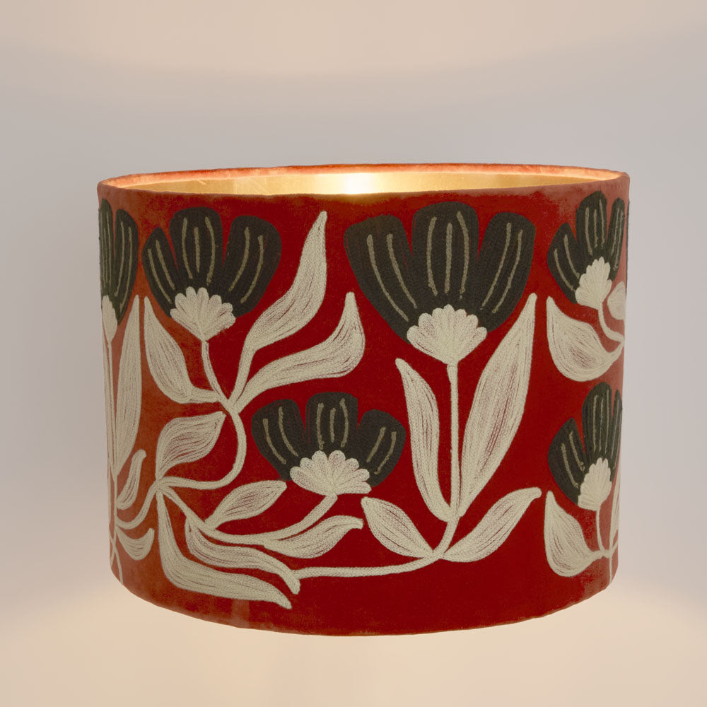 AD Daisy Velvet Drum Shade Rust