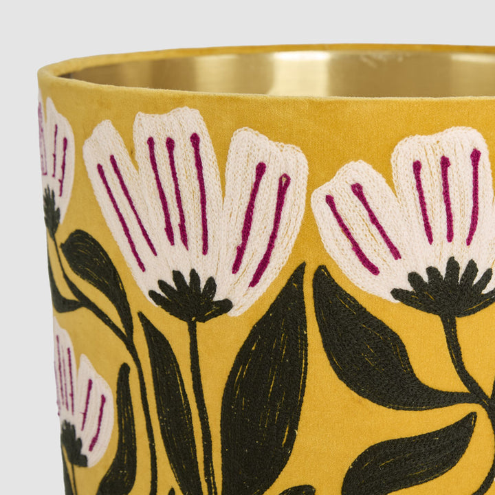 AD Daisy Velvet Drum Shade Yellow