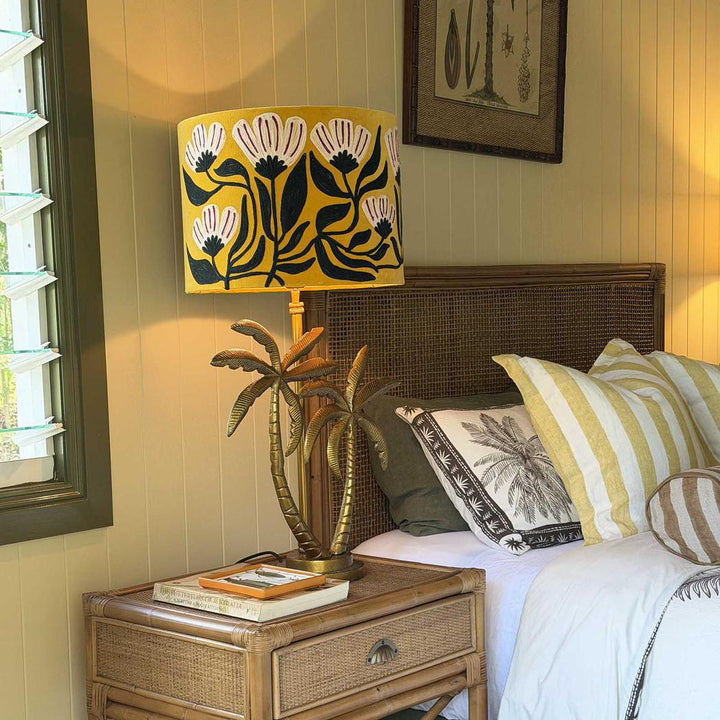 AD Daisy Velvet Drum Shade Yellow