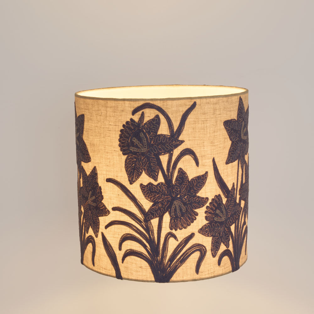 Narcissus Linen Drum Shade Lavender