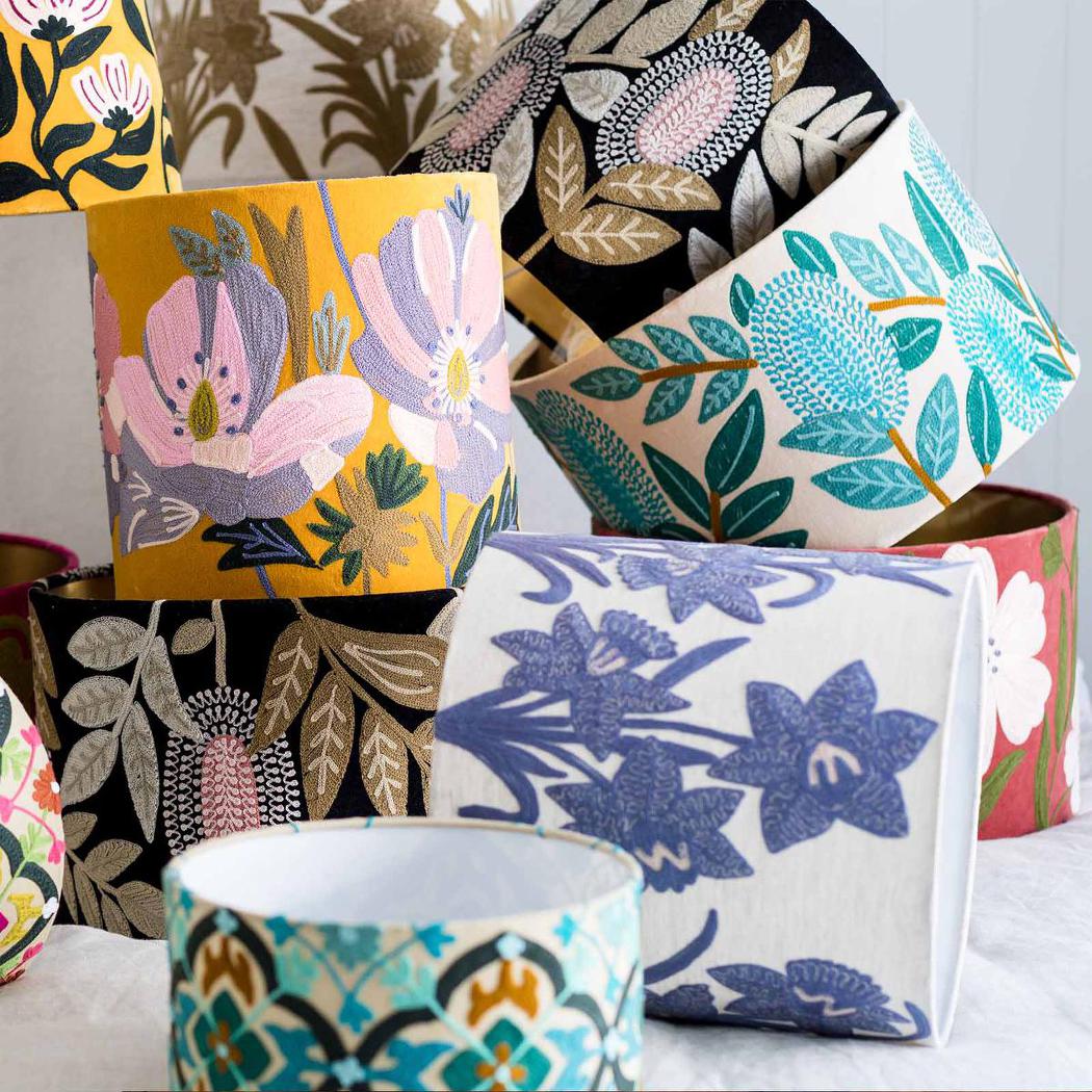 Narcissus Linen Drum Shade Lavender