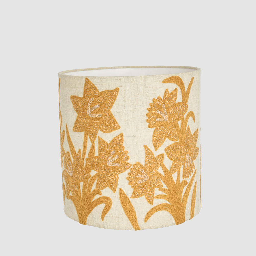 Narcissus Linen Drum Shade Yellow