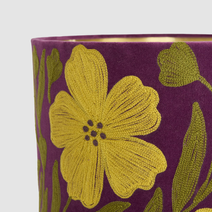 Poppy Velvet Drum Shade Purple Multi