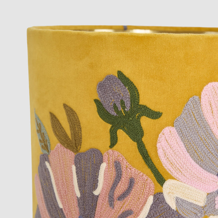 Wildflower Velvet Drum Shade Yellow Multi