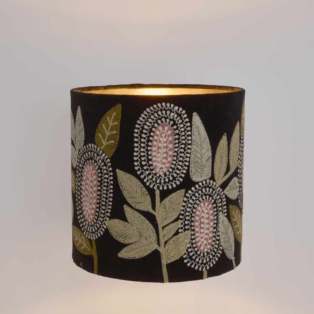 Velvet Drum Shade - Banksia - Black Multi Medium