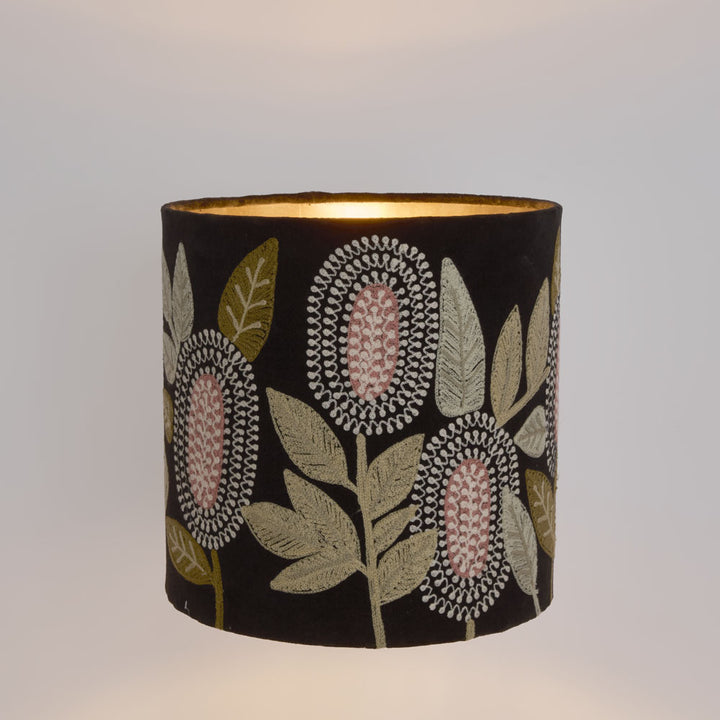 Velvet Drum Shade - Banksia - Black Multi Medium