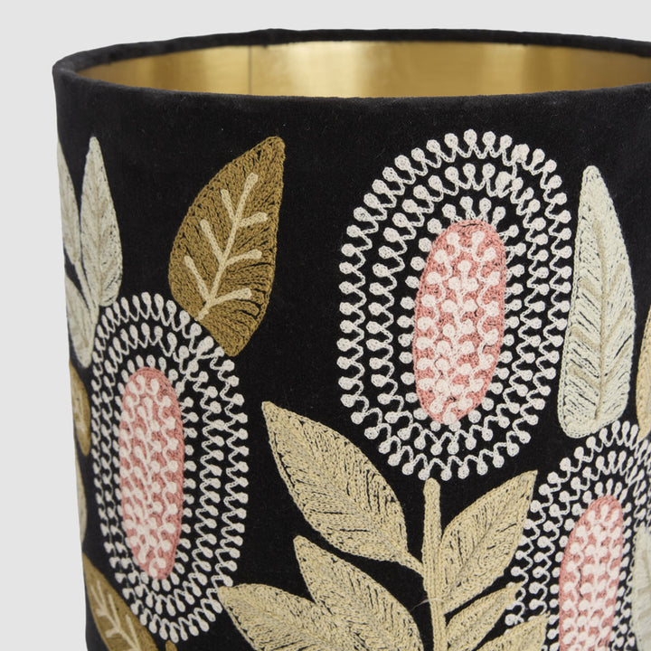 Velvet Drum Shade - Banksia - Black Multi Medium
